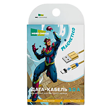 Дата-кабель Smart USB 3.0A для Type-C Magnetic More choice K61Sa нейлон 1м (Gold)
