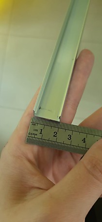 Профиль 2010 AL-P (П-образный с рассеивателем "молочный") Накладной 1м  Серебро