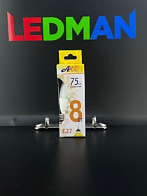 Лампа светодиодная LED-C37-Regular 8Вт 175-265В Е27 3000К 700Лм СВЕЧА