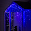 Бахрома LED провод белый каучук 12м*0.7*0.3 мерцающий IP65 Синий