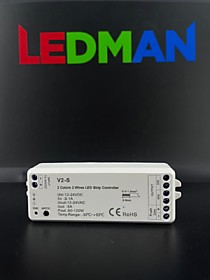 V2-S Контроллер (диммер) 2-канала 5А 12/24V для двух лент