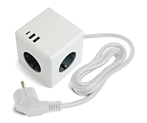Разветвитель "Comfort" Новинка Белый 3 гн. з\к 16А,  2хUSB A+Type C